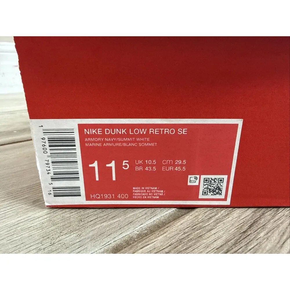 Size 11.5 Nike Dunk SE Low Armory Navy Gum - HQ1931-400 OG BOX Extra Laces